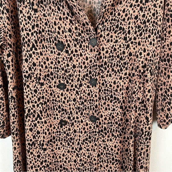 Free People Daria Oversized Leopard Shirt Dress Duster Animal Print XS - Picture 6 of 12